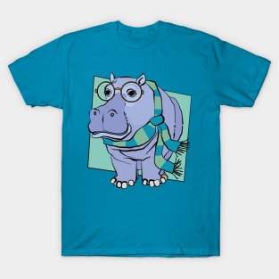 Hippo in Scarf T-Shirt